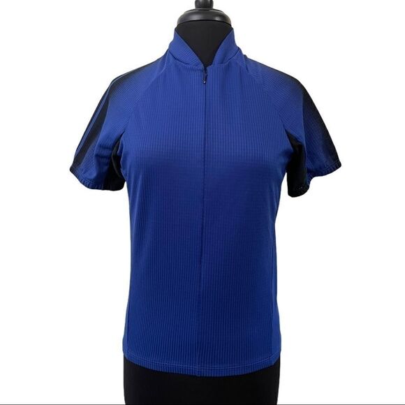 𝅺REI Men's  Blue Cycling Partial Zip Shirt Sz M - Picture 1 of 12
